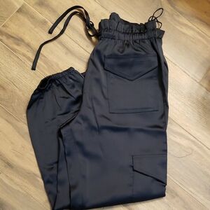 Banana Republic Deep Navy Satin Joggers